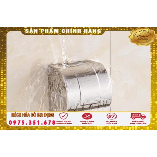 Lô giấy vệ sinh hộp kín Inox 304 dày dặn (đựng được cả giấy có lõi và không lõi)