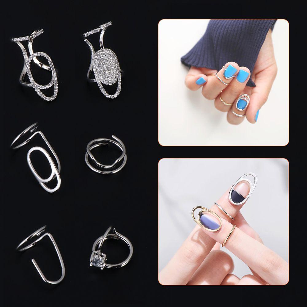 EUCA Nhẫn Đeo Ngón Tay Màu Vàng / Bạc Thiết Kế Độc Đáo