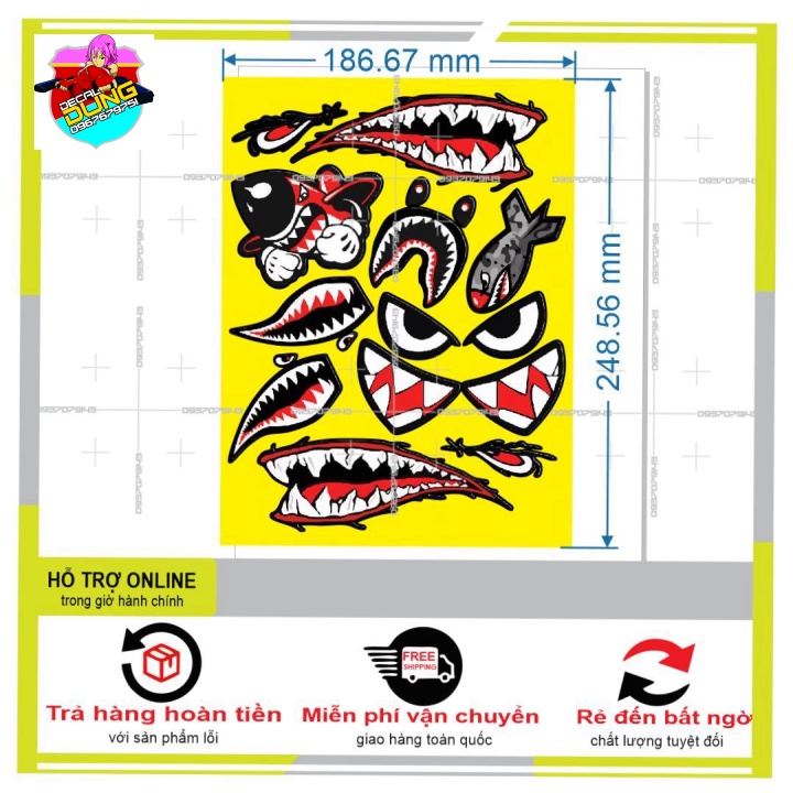 LOGO STICKER RĂNG CÁ MẬP - DUNG DECAL