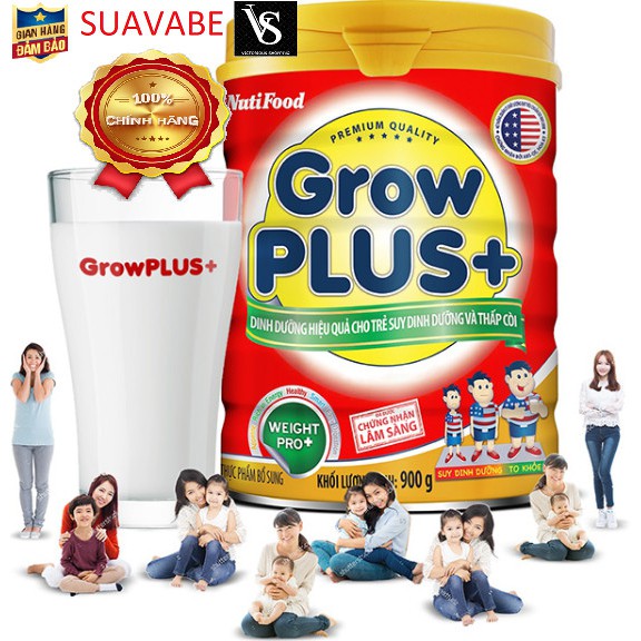 Sữa NutiFood Grow Plus+ (đỏ) 900g mẫu mới