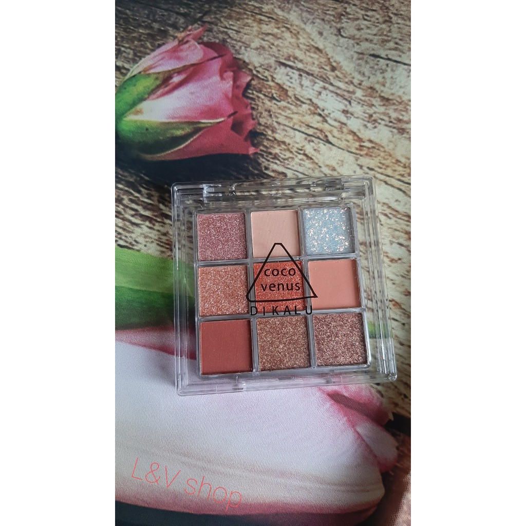 Phấn Mắt DIKALU VENUS 9 Ô Màu Nhũ - Nhẹ Nhàng Lấp Lánh