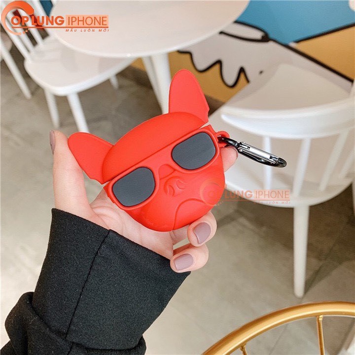 Vỏ Bảo Vệ - Đựng Tai Nghe Airpod Hình Sói Xám - Sói Đen CAO CẤP- DÙNG CHO Air 1 /Air 2/ i11/ i12/i99/i16/I200/I99