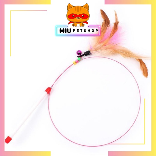 Cần câu lông vũ - cần câu đồ chơi giảm stress cho chó mèo