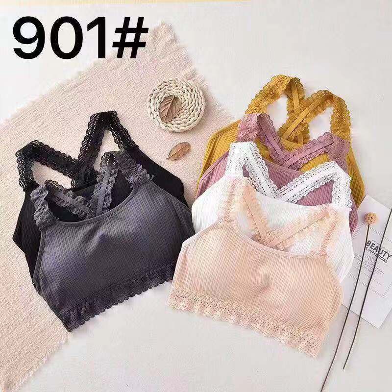 Áo bra gân tăm phối ren thanh nhã 9011 (có thể mặc thay áo lót)