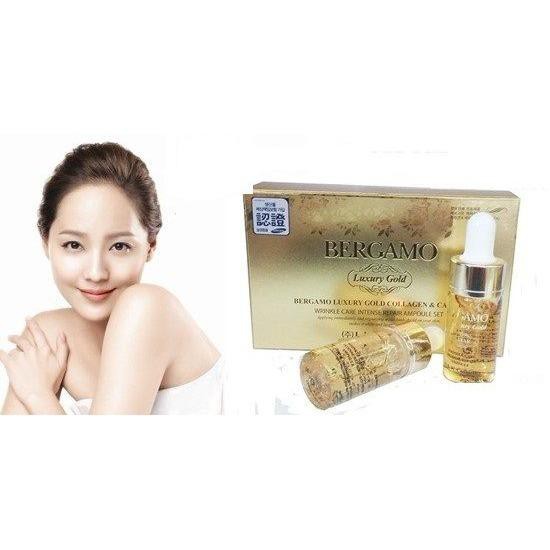 [CHÍNH HÃNG] SET 4 CHAI TINH CHẤT DƯỠNG DA BERGAMO LUXURY GOLD COLLAGEN SEỦM5