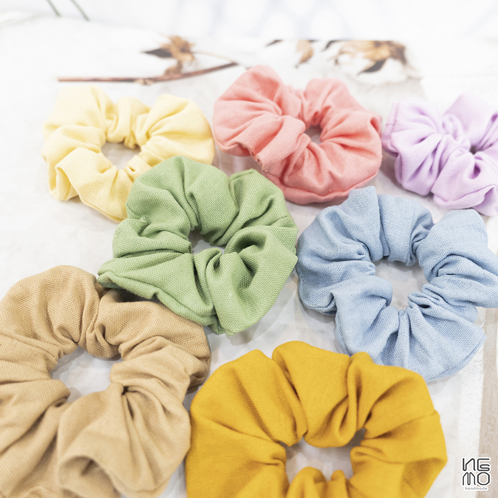 Cột tóc Scrunchies Linen Màu Hàn Quốc Cực Xinh Có Nhiều Màu Nemo Handmade - SL7M