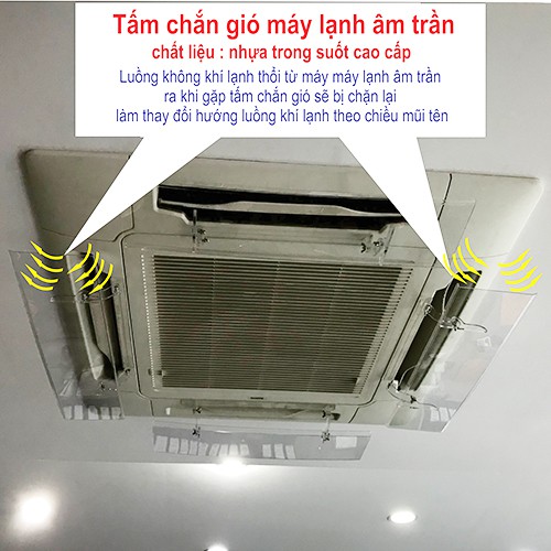 Tấm cản gió điều hòa âm trần trong suốt cao cấp