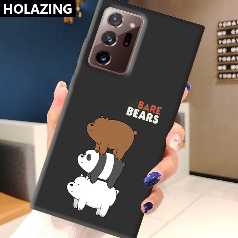 Samsung Galaxy S21 Ultra S8 Plus S10E S10 5G Note 20 10 Plus 9 8 Candy Color Phone Cases vỏ điện thoại Cute We Bare Bears Soft Silicone Cover