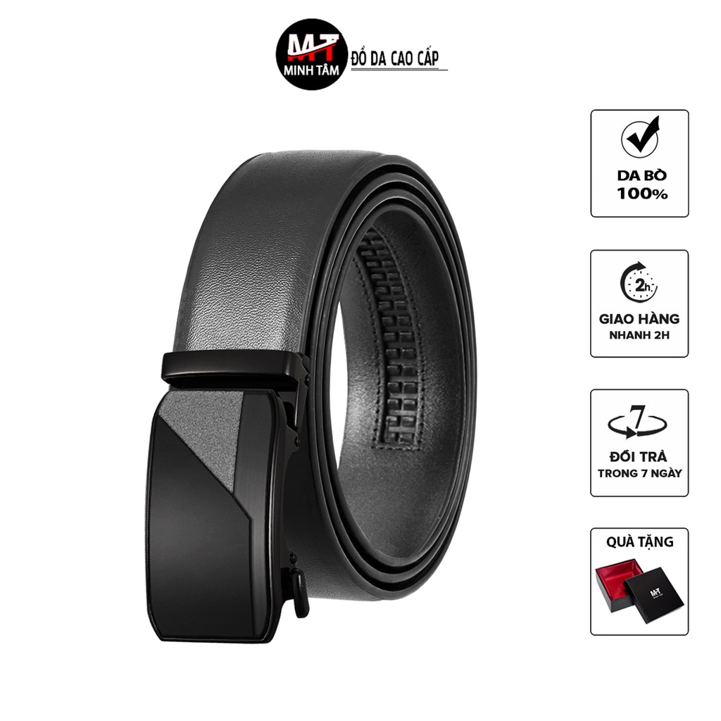 Thắt lưng nam Minh Tâm da bò 3 lớp , kiểu khóa tự động MT105-05