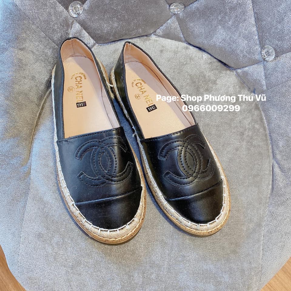 giày slipon chanel nữ đế cói siêu đẹp kèm ảnh thật tựu chụp | BigBuy360 - bigbuy360.vn
