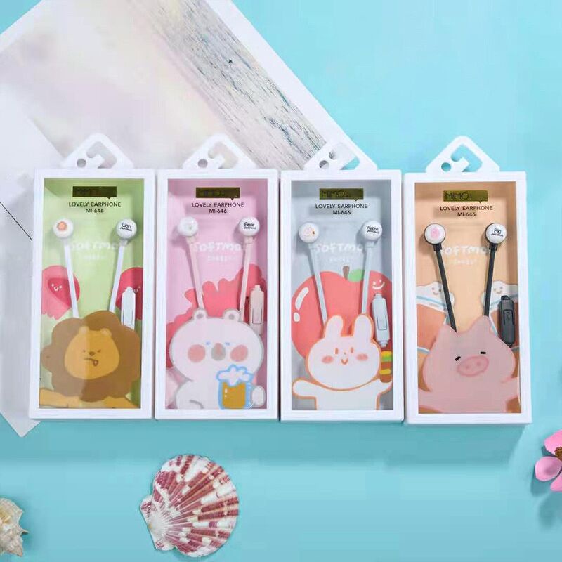 Tai nghe In-Earphone Thú Rừng Softmoe - Gấu Thỏ Cute - Gấu Thỏ Planet - Cá Voi Xanh