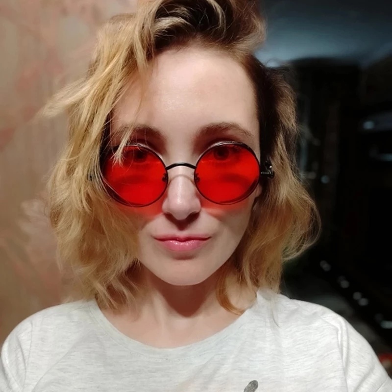 Kính Mát Tròn Gọng Kim Loại Chống Tia UV Bảo Vệ Mắt