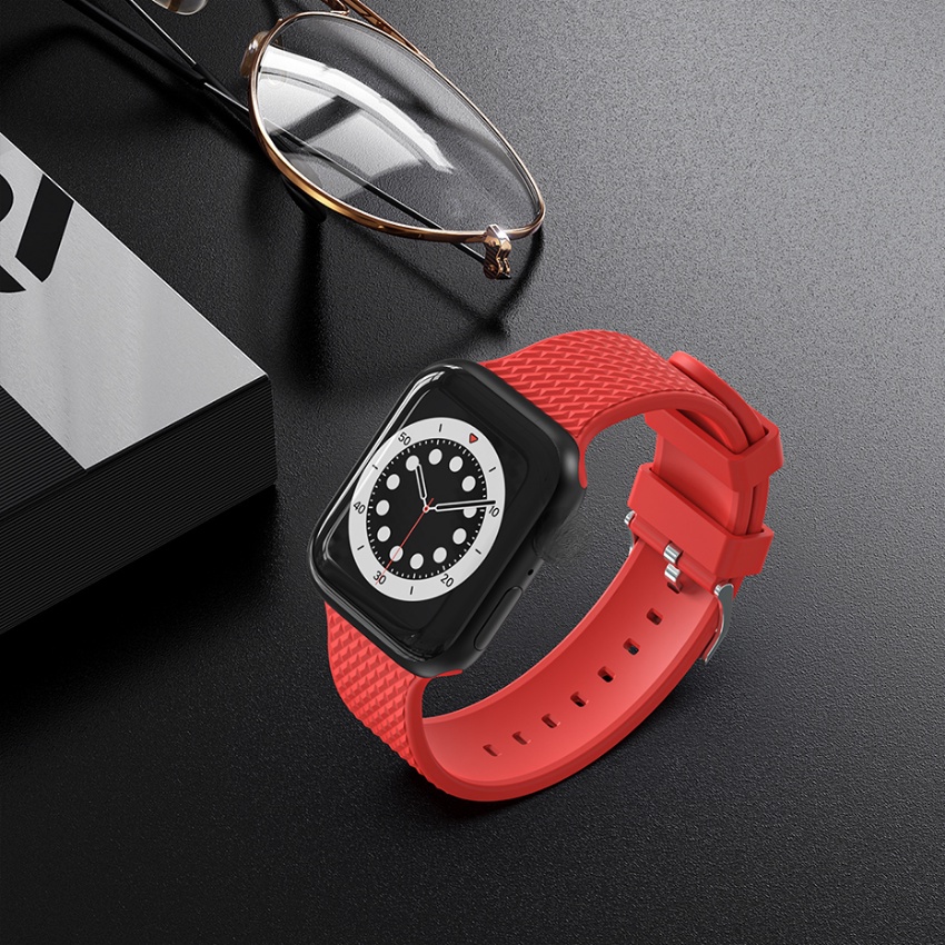 Dây Đeo Đồng Hồ Bằng Silicone Kích Thước 49mm 45mm 41mm 44mm 40mm 38mm 42mm Cho iwatch Ultra series 8 7 SE 6 5 4 3 2 1