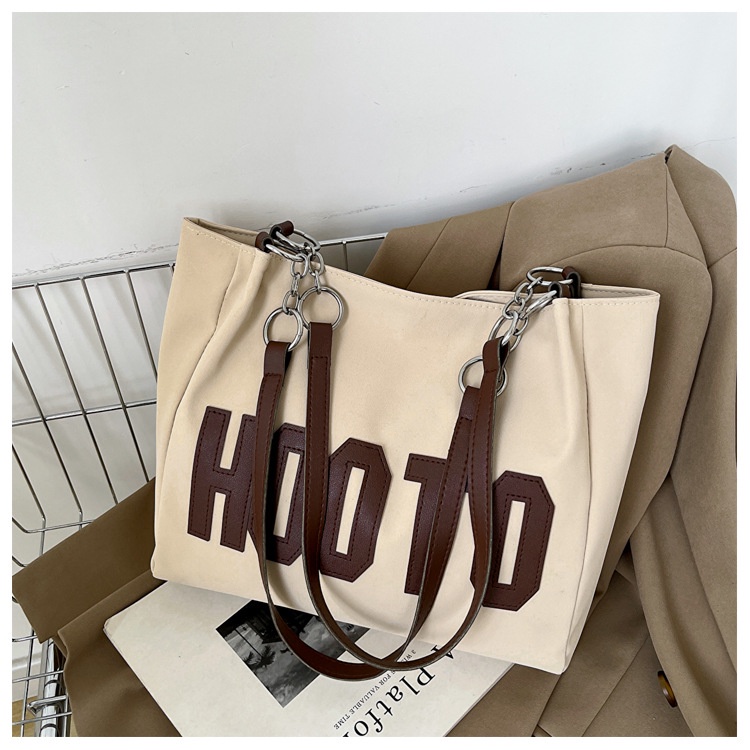 Túi Đeo Vai Cỡ Lớn In Chữ Đơn Giản Thời Trang Mùa Thu 2022