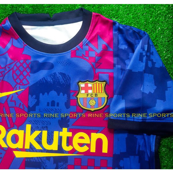 Hàng Thailand Bộ áo bóng đá Barca sân khách C1 barcelona Super hàng thailand 2021-2022 Giống thi đấu