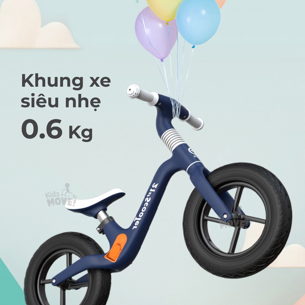 Xe thăng bằng trẻ em cao cấp 21st scooter chính hãng cho bé 2-3-6 tuổi khung siêu nhẹ 0.6kg bánh hơi gá để chân gấp gọn