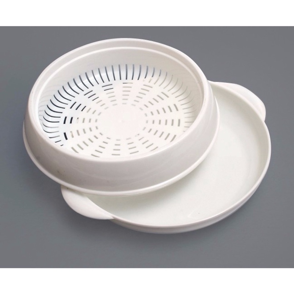 Bộ khay hấp lò vi sóng Việt Nhật (5625) 2 tầng chịu nhiệt tốt -Khay hấp thức ăn, Xửng hấp đồ ăn, bánh bao, xôi tiện lợi