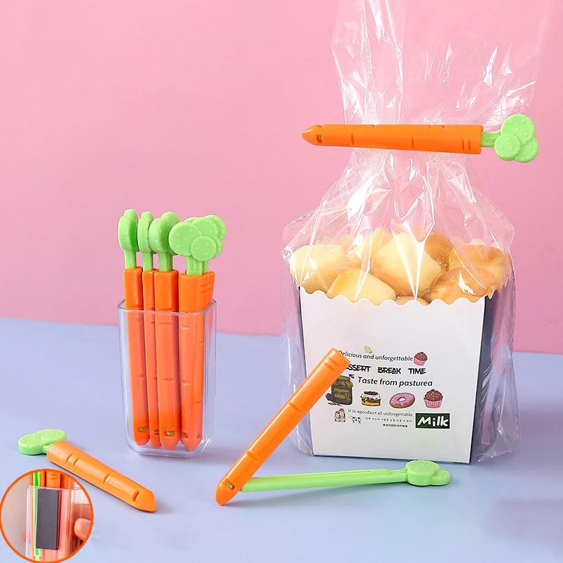 Set 5 Kẹp Miệng Túi Thực Phẩm Hình Củ Cà Rốt Dễ Thương