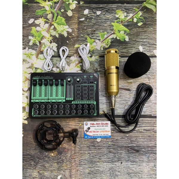 Combo mic thu âm Livestream H9 và Mic Bm 900 giá siêu rẻ cam kết sản phẩm như hình