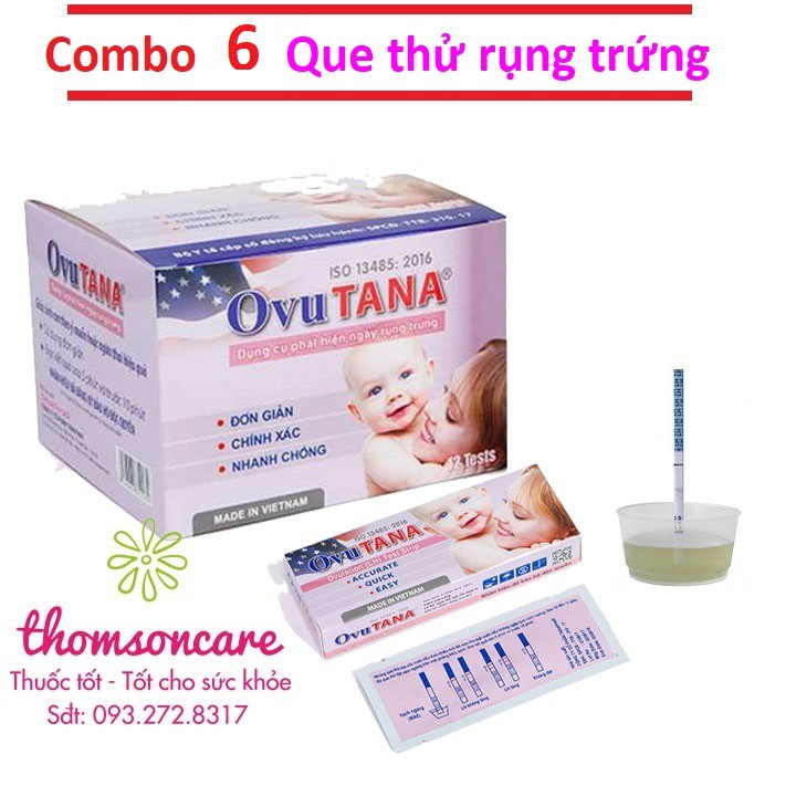 Combo 6 que thử rụng trứng Ovutana - Chính xác - Giao hàng kín đáo, che tên, test canh trứng rụng