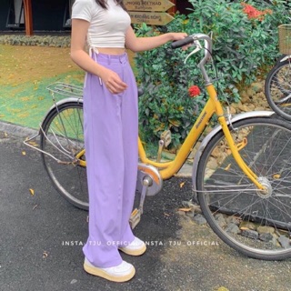 Quần culottes 🔴freeship extra🔴 quần xuông nữ 2 màu đen - tím
