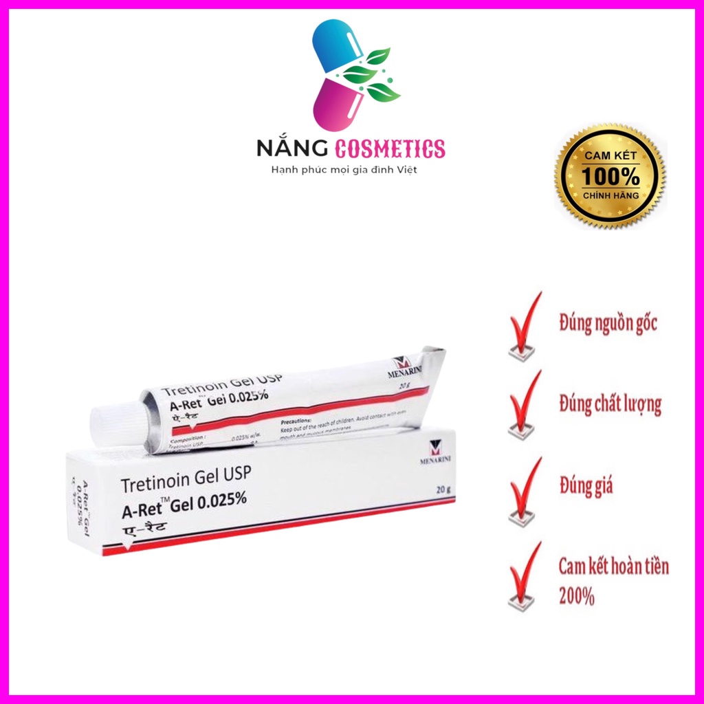 ✅[ CHÍNH HÃNG] TRETINOIN ARET USP Tretinoin 0.025% 0.05% 0.1% GEL GIẢM MỤN, TRẺ HÓA DA 20g | BigBuy360 - bigbuy360.vn