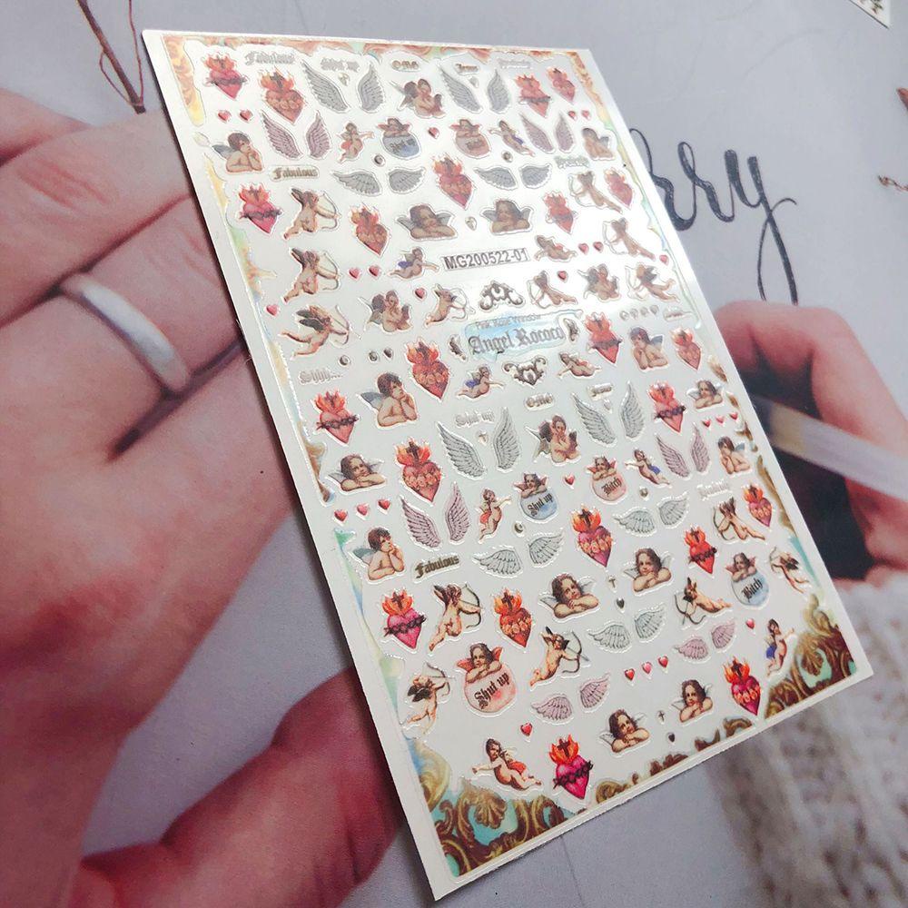 Miếng Dán Trang Trí Móng Tay 3D Hình Thần Tình Yêu Thiết Kế Mới