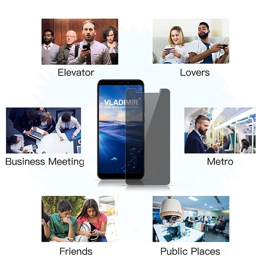 Kính cường lực dán bảo vệ chống nhìn trộm cho điện thoại Samsung S8 S9 S10 NOTE 8 9 Huawei P30 Mate 20 Pro Plus