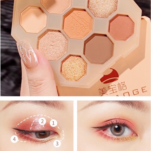 COD✨Bảng Phấn Mắt 9 Màu Sắc Hiệu Ứng Lì/ Ánh Nhũ Lấp Lánh Thời Trang