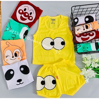 3-13kg | set 5 bộ quần áo ba lỗ trẻ em | 100% cotton | đồ bộ cho bé trai bé gái | chú hề dễ thương | có video