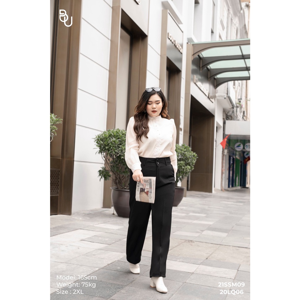 Áo sơ mi nữ thiết kế ly ngực trang trí BIGSIZE  - 21SSM09 -
