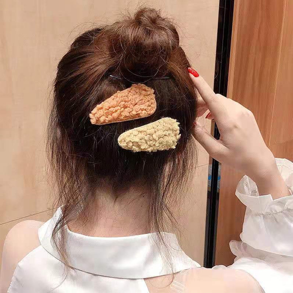 Kẹp Tóc Mái Bằng Vải Nhung Phong Cách Hàn Quốc Màu Sắc Ngọt Ngào Cho Nữ