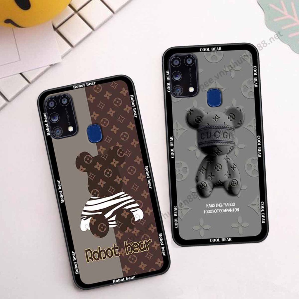 Ốp Samsung M31 bear, k@ws thương hiệu phong cách ốp lưng thời trang cao cấp