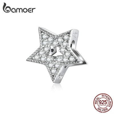 Hạt Xỏ Vòng Tay Bamoer Hình Ngôi Sao Đính Đá Từ Bạc 925