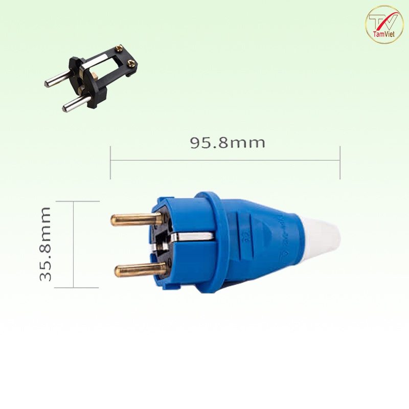 Phích cắm điện 2 chân cao cấp , phích điện 16A 2 chấu - 220V hàng đẹp loại 1, Có ảnh thực tế tự chụp