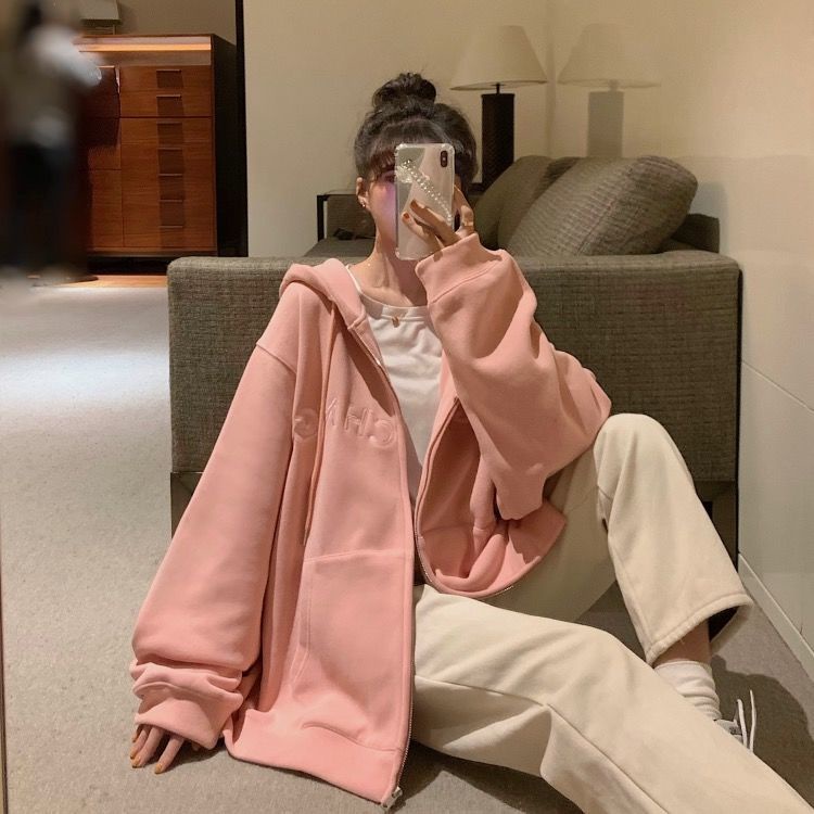 【Yuki】Áo khoác kéo khóa có mũ nhiều màu siêu yêu | BigBuy360 - bigbuy360.vn