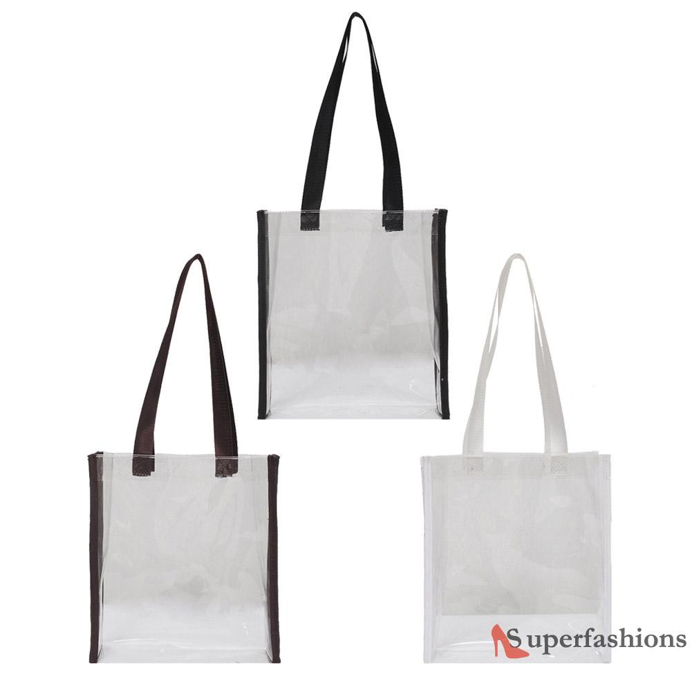 【Hot Sale】Fashion Women Transparent Shoulder Shopping Tote Bag Large Capacity Handbag