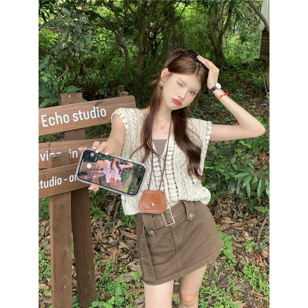 Áo Sweater Ba Lỗ Vải Mỏng Xếp Tầng Thời Trang Mùa Hè Năng Động 63982