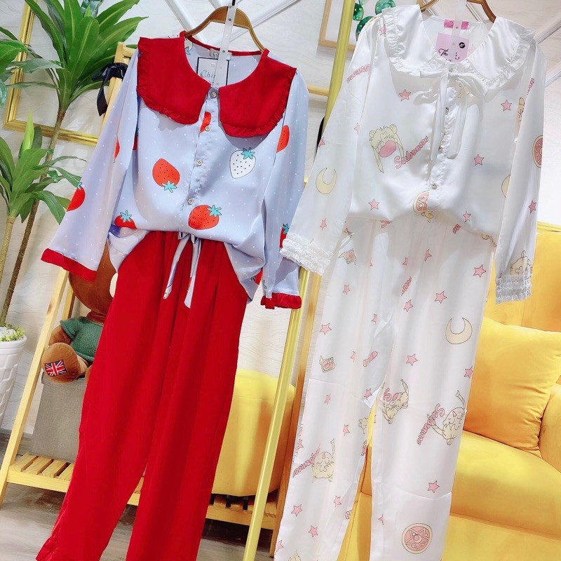 HÌNH THẬT Bộ pijama tiểu thư hàng cao cấp chuẩn mịn đẹp