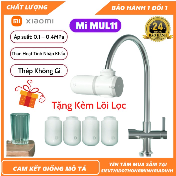 Máy Lọc Nước Mini Xiaomi Mi MUL11 Chất Lượng Cao (Kèm Sẵn 3 Lõi Lọc) [Bảo Hành 1 Năm - Đổi 1 Trong 10 Ngày]