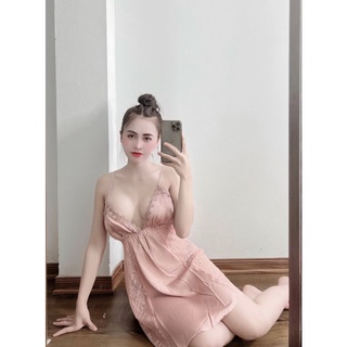 Váy ngủ lụa phối ren cao cấp bigsize