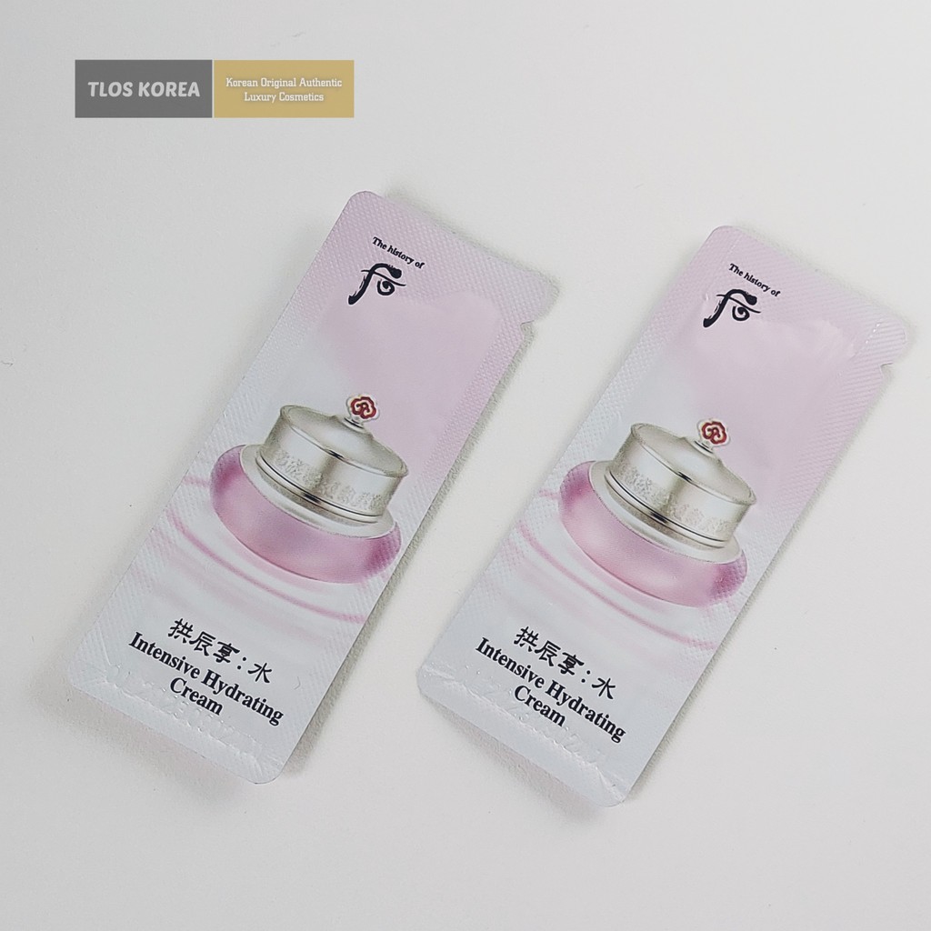 Gói Kem Dưỡng Whoo Hồng Whoo Soo Intensive Hydrating Cream 1Ml Sample Dùng Thử -  Mát Da Không Nhờn Rít Cho Da Dầu