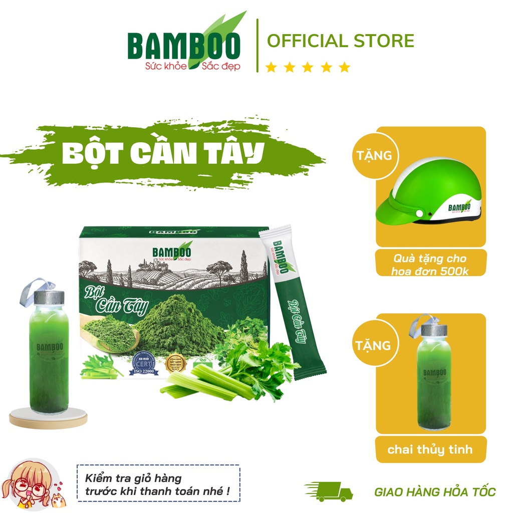 Bột Cần tây BAMBOO nguyên chất hỗ trợ giảm cân giữ dáng 60g/ 20 gói