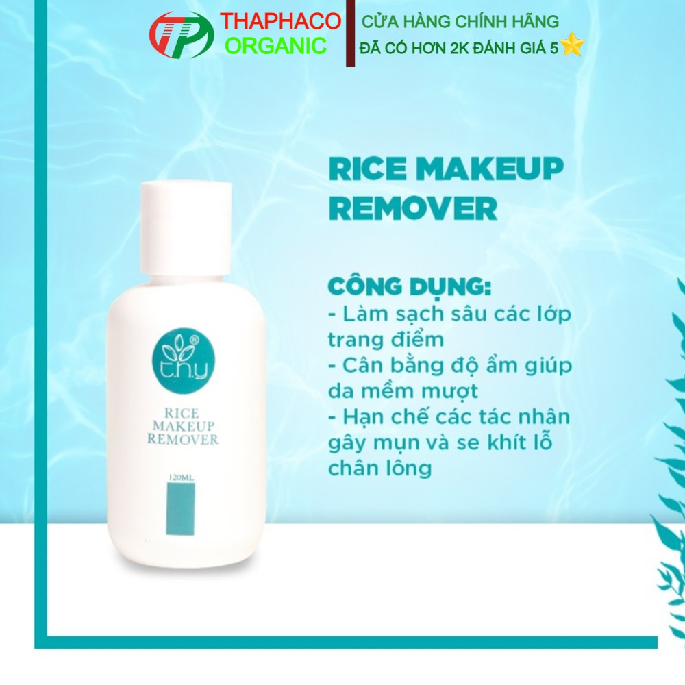 Rice Makeup Remover Loại Chai 120ml - Nước Tẩy Trang Tinh Chất Gạo Anthy Organic