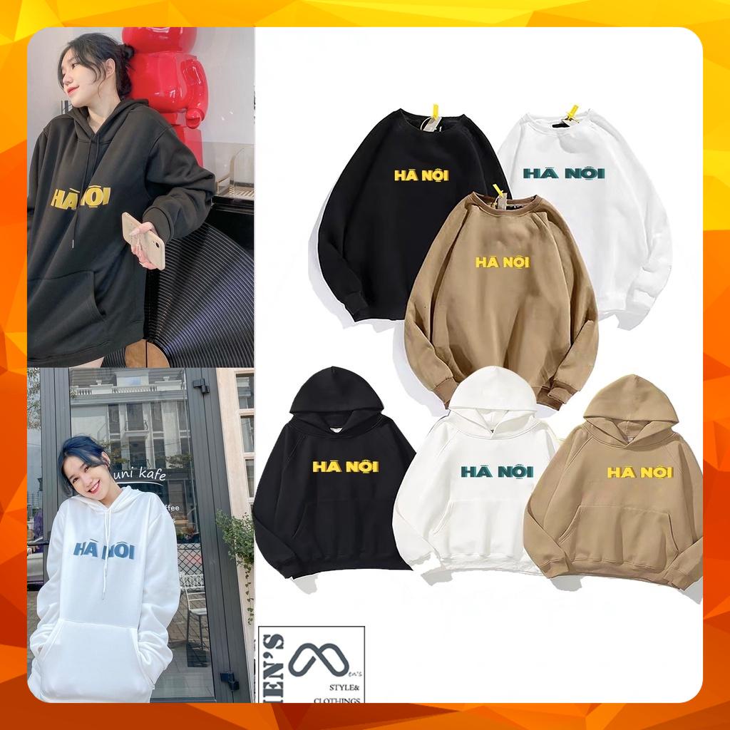 Áo Hoodie, Sweater HANOI Form Unisex 100% Cotton Nỉ Nam Nữ - In Local Brand