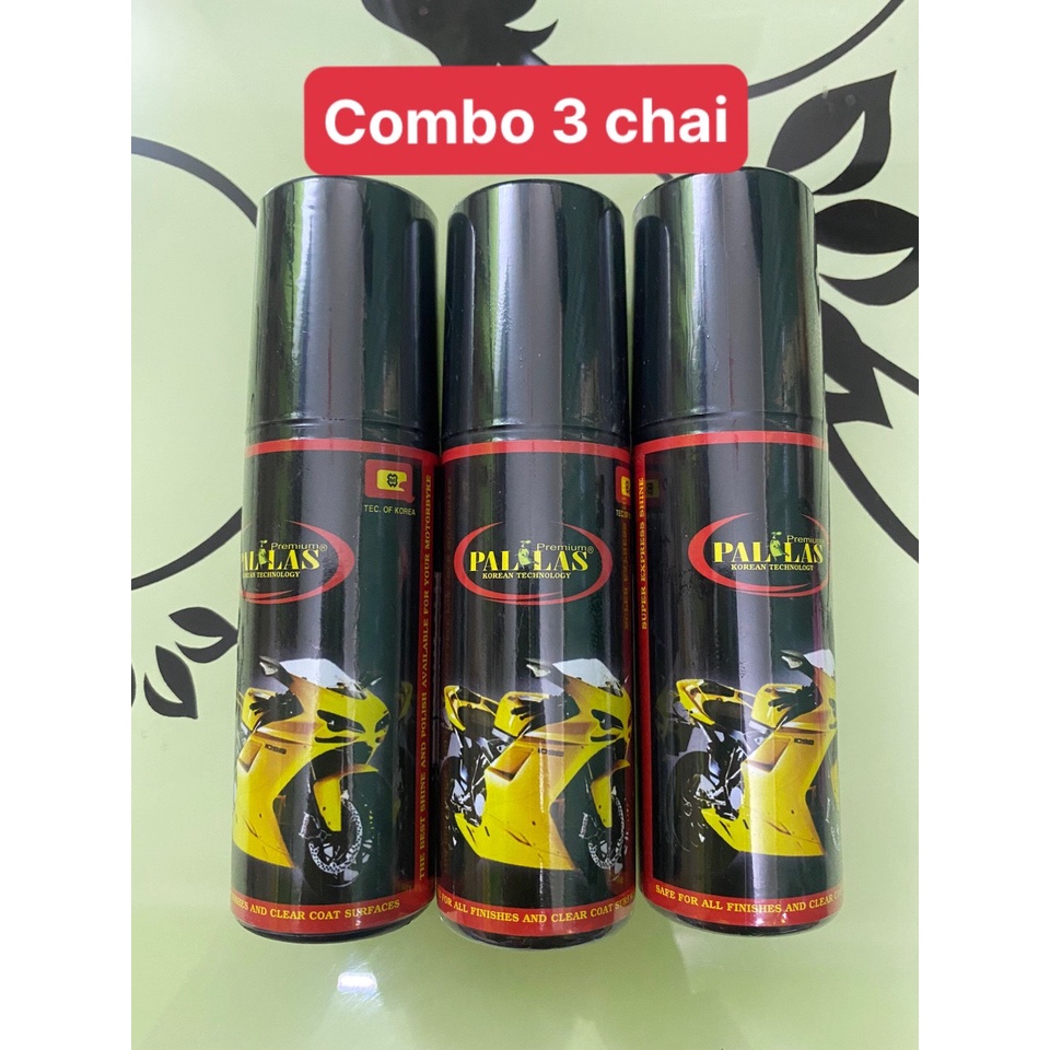 Combo 3 chai phủ bóng sơn pallas - Phủ bóng sơn làm mới nhựa và simili chai 120ml