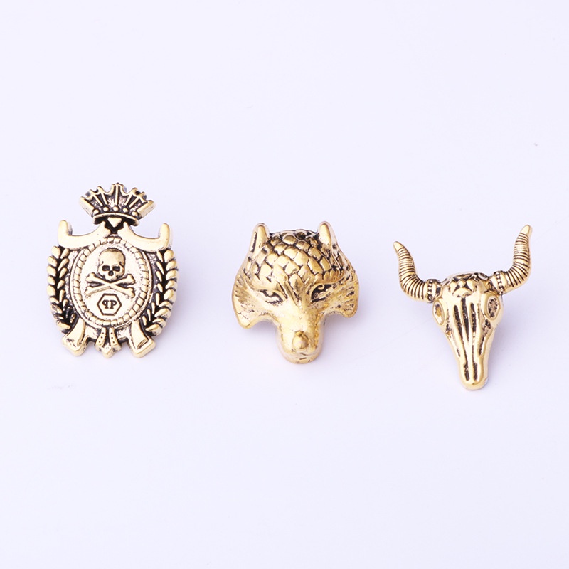 EFAN Trâm Cài Áo Hình Đầu Sói Phong Cách Vintage Cho Nam