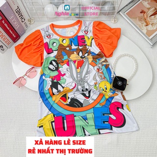 Váy đầm bé gái NGHĨA BABY in hoạt hình mèo chuột mickey, ngựa pony, công chúa từ 15kg đến 42kg (Giao Màu Ngẫu Nhiên)