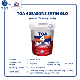 Sơn nước ngoại thất toa 4 seasons satin glo 875ml độ phủ cao chống chịu tốt với thời tiết