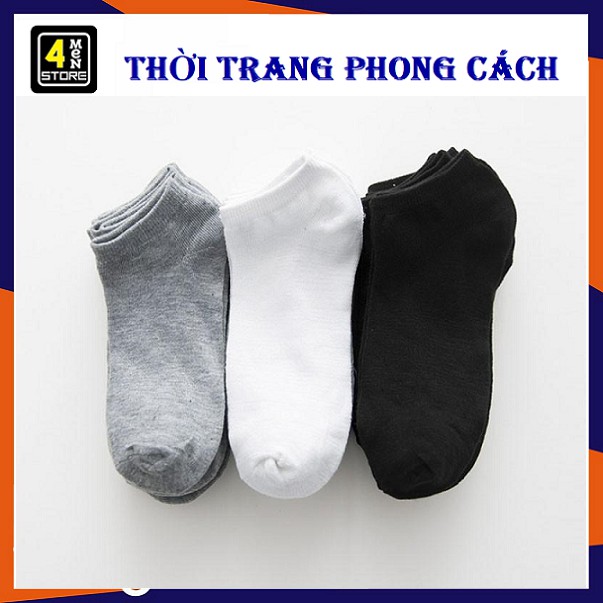 Bộ 12 vớ cotton trơn ngắn cao cấp hút mồ hôi, độ đàn hồi cao, co giãn tốt, có thể giặt được trong máy giặt, giá rẻ